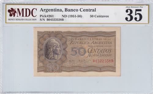 Argentina, 50 Centavos, 1951/1956, ... 