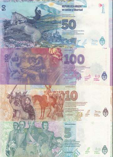 Argentina, 5-10-50-100 Pesos, ... 