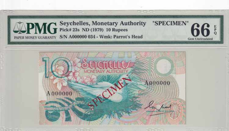 PMG 66 EPQ, Seychelles Monetary ... 
