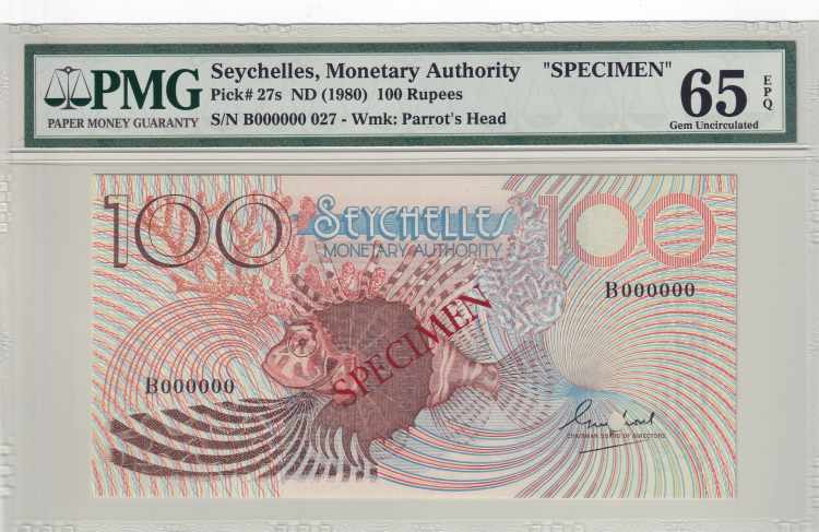 PMG 65 EPQ, Seychelles Monetary ... 