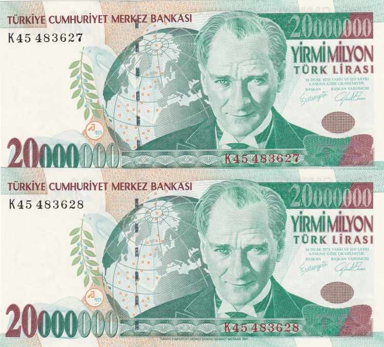 (Total 2 consecutive banknotes)