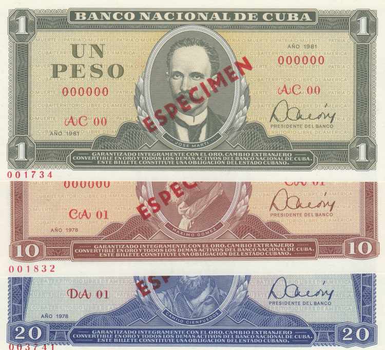 (Total 3 banknotes), 10 Pesos, ... 