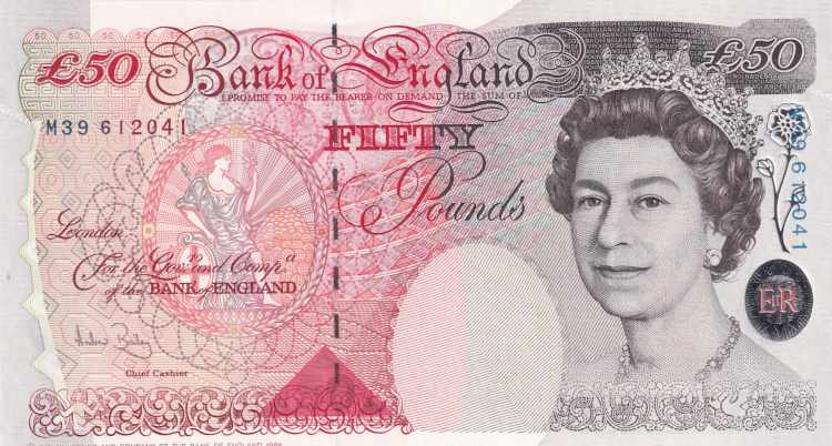 Queen Elizabeth II. Potrait, Bank ... 