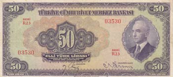 Turkey, 50 Lira, 1942, VF (+), ... 