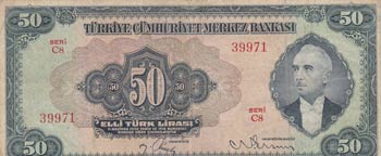 Turkey, 50 Lİra, 1947, VF (+), ... 