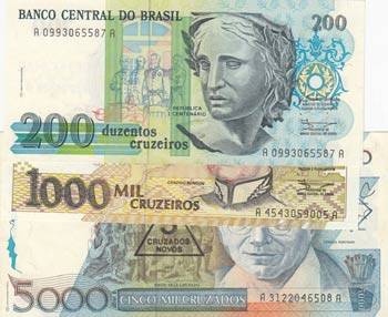 Brasil, 3 Pieces UNC Banknotes