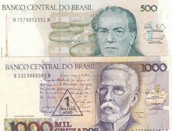 Brazil, 500 Cruzados and 1000 ... 