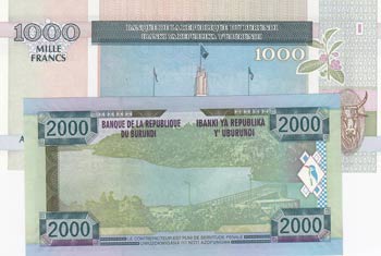 Burundi, 1000 Francs and 2000 ... 