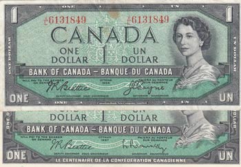 Canada, 1 Dollar, 1954, XF/ VF, ... 