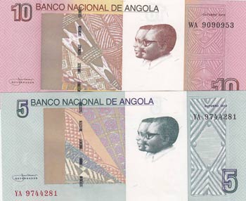 Angola, 5 Kwanzas and 10 Kwanzas, ... 