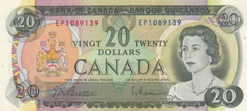 Canada, 20 Dollars, 1969, UNC, p80b
