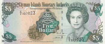 Cayman Islands, 5 Dollars, 2009, ... 