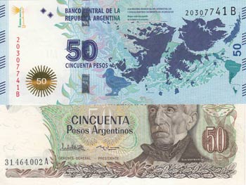 Argentina, 50 Pesos and 50 Pesos, ... 