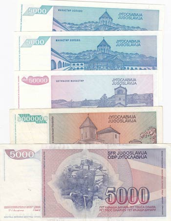 Yugoslavia, 5000 Dinara (3), ... 