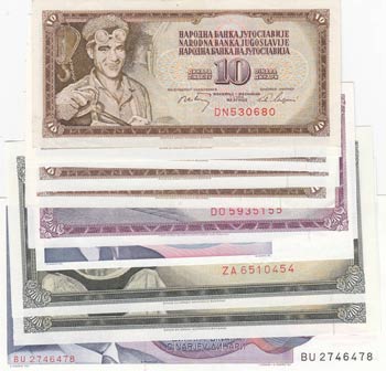 Yugoslavia, 10 Pieces UNC Banknotes