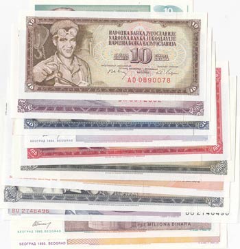 Yugoslavia, 12 Pieces UNC Banknotes