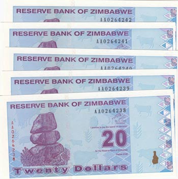 Zimbabwe, 20 Dollars, 2009, UNC, ... 