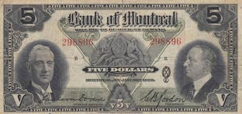 Canada 5 Dollars, 1938, VF