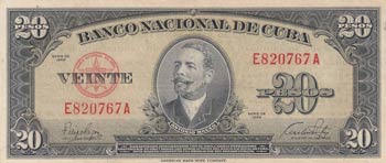 Cuba, 20 Pesos, 1949, VF, p80