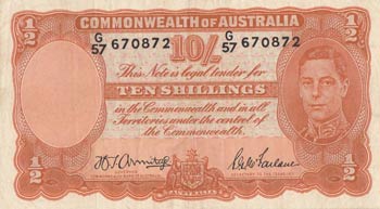 Australia, 10 Shillings, 1942, ... 