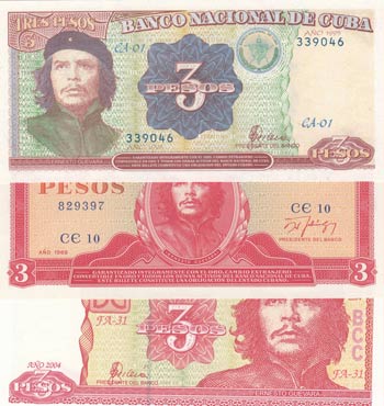 Cuba, 3 Peso (3), 1989/1995/2004, ... 