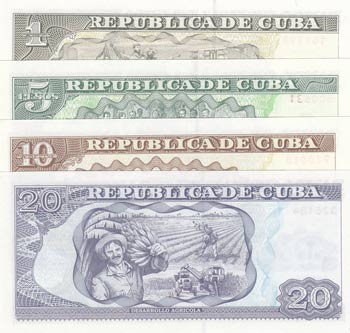 Cuba, 1 Peso, 5 Pesos, 10 Pesos ... 