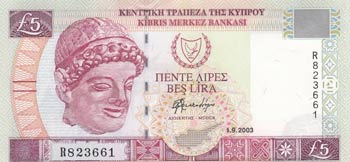 Cyprus, 5 Lira, 2003, UNC, p61b