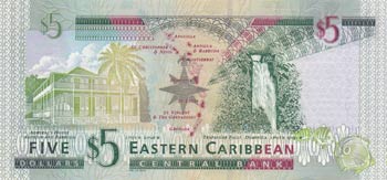 East Caribean States, 5 Dollars, ... 