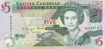 East Caribean States, 5 Dollars, ... 