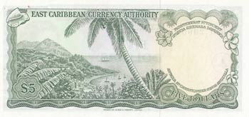 East Caribbean States, 5 Dollars, ... 