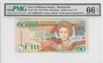 East Caribbean,  50 dollars, 1994, ... 