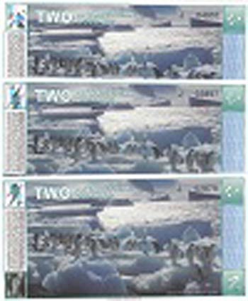 Antarctica, 2 Dollars, 1996, UNC, ... 