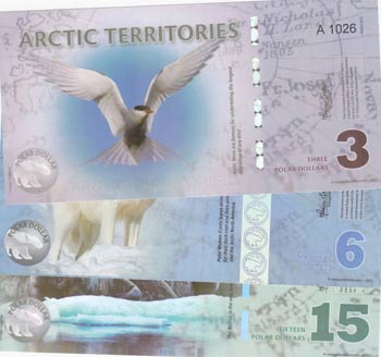 Arctic Territories, 3 Dollars, 6 ... 