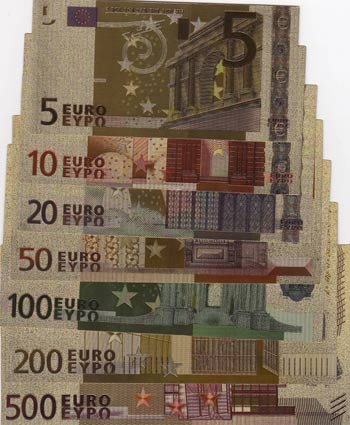 Europen Union, 5 Euro, 10 Euro, 20 ... 
