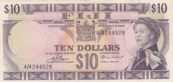 Fiji, 10 Dollars, 1974, UNC, p74b