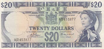 Fiji, 20 Dollars, 1974, XF, p74b