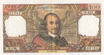 France, 100 Francs, 1972, XF, p149d