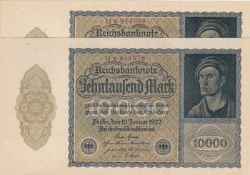 Germany, 10000 Mark, 1922, UNC, ... 