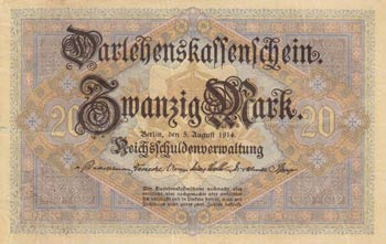 Germany, 20 Mark, 1914, VF (+), ... 