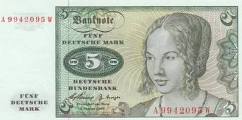 Germany, 5 Deutsche Mark, 1960, ... 