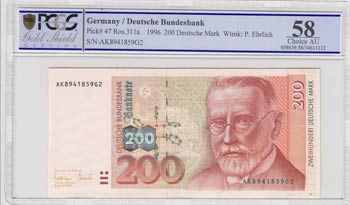 Germany, 200 Mark, 1996, AUNC, p47 
