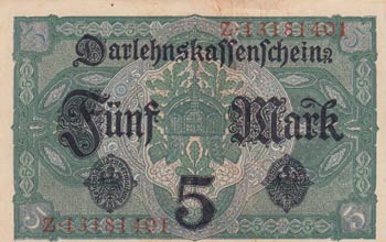 Germany, 5 Mark, 1917, UNC, p56,  ... 