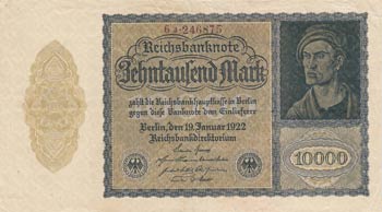 Germany, 10.000 Mark, 1922, VF ... 