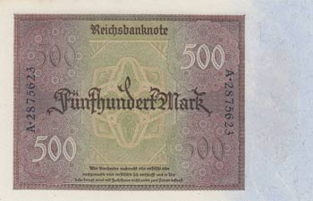 Germany, 500 Mark, 1922, UNC, p73