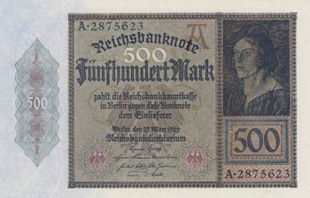 Germany, 500 Mark, 1922, UNC, p73