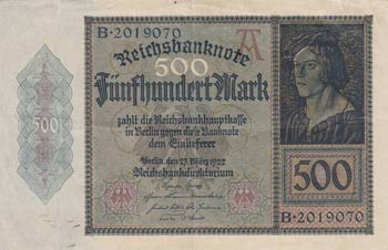 Germany, 500 Mark, 1922, AUNC (-), ... 