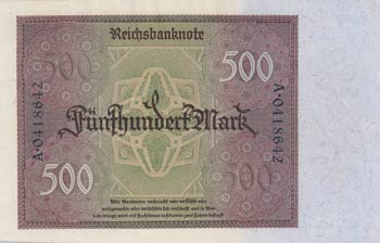 Germany, 500 Mark, 1922, UNC (-), ... 