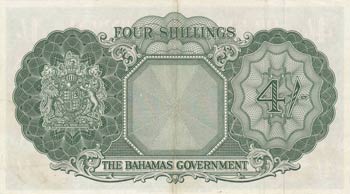 Bahamas, 4 Shillings, 1954, XF- ... 