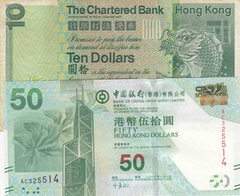 Hong Kong, 10 Dollars and 50 ... 