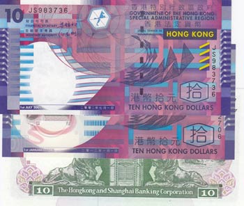 Hong Kong, 10 Dollars, 1992/ 2002/ ... 